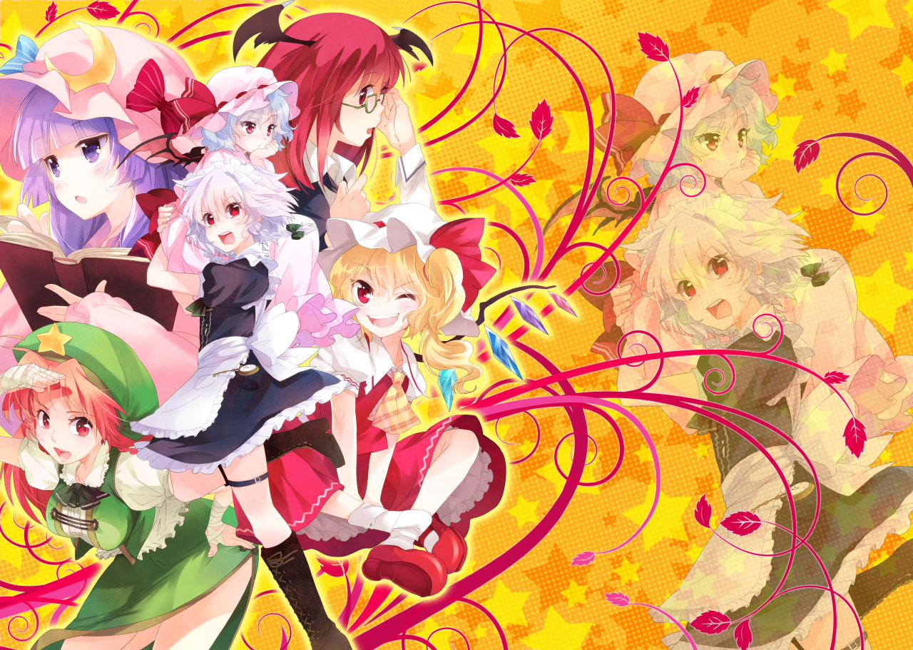 Mottsun Touhou Flandre Scarlet Hong Meiling Izayoi Sakuya Koakuma Patchouli Knowledge Remilia